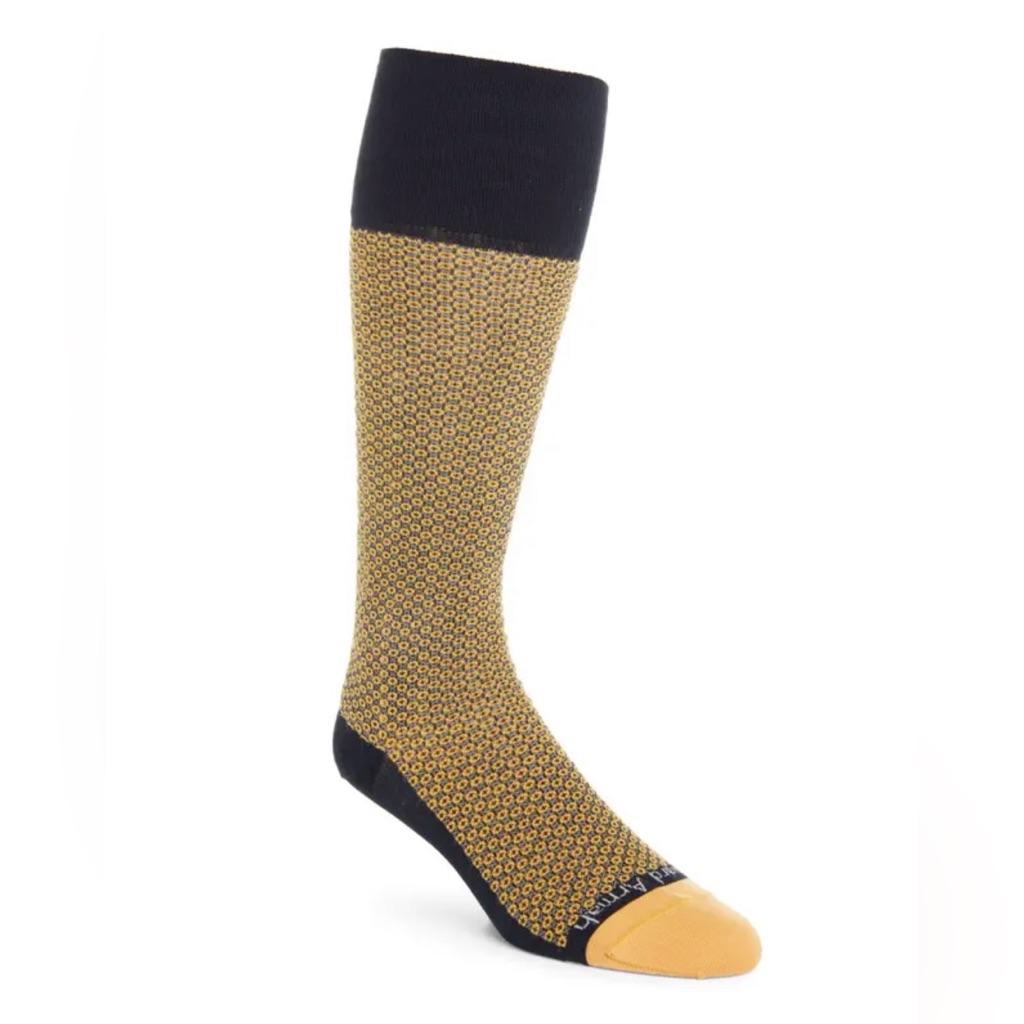 Edward Armah Neat Tall Compression Dress Socks In Navy